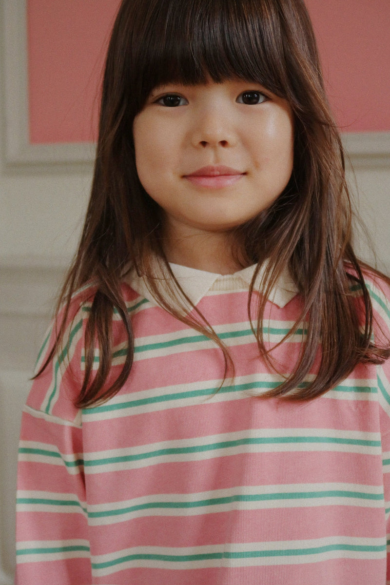 SPOTTY LS ROMPER GOTS-BLUSH BOUND STRIPE