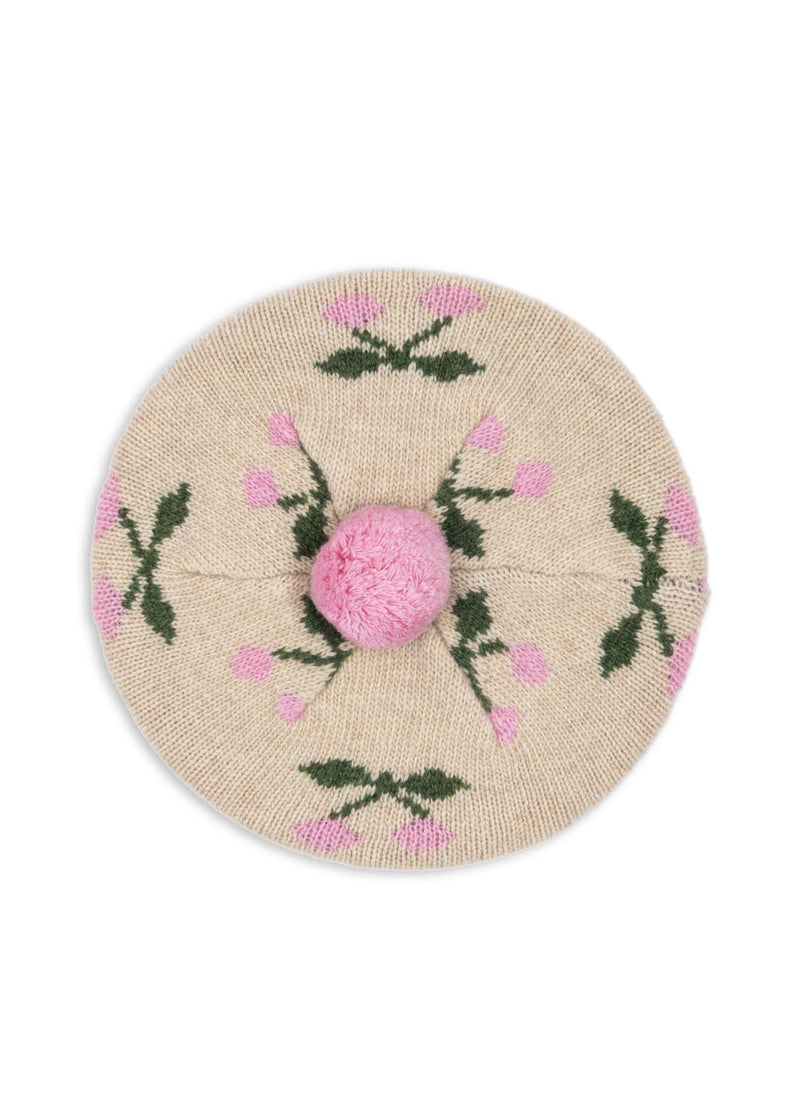 BELOU KNIT BERET-CHERRY