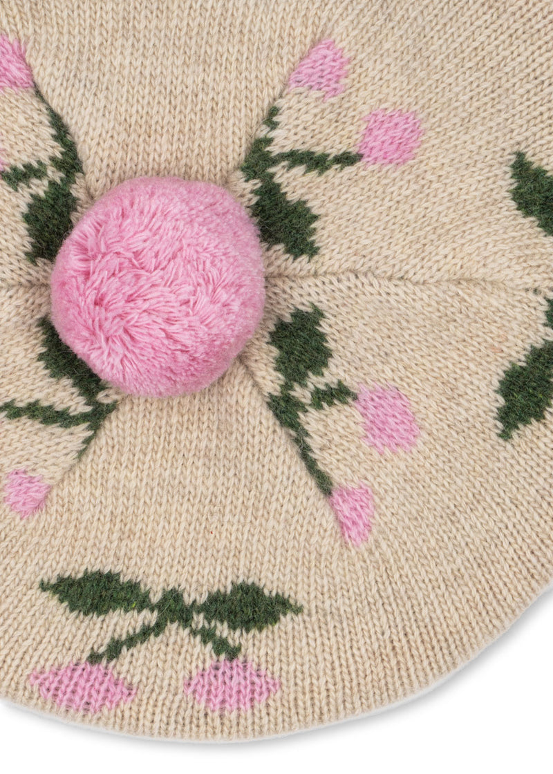 BELOU KNIT BERET-CHERRY