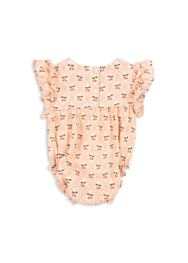 COCO ROMPER GOTS-CHERRY PINK MOTIF