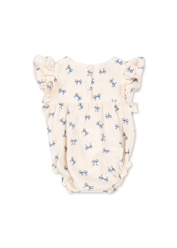 COCO ROMPER GOTS-BOW BLEU
