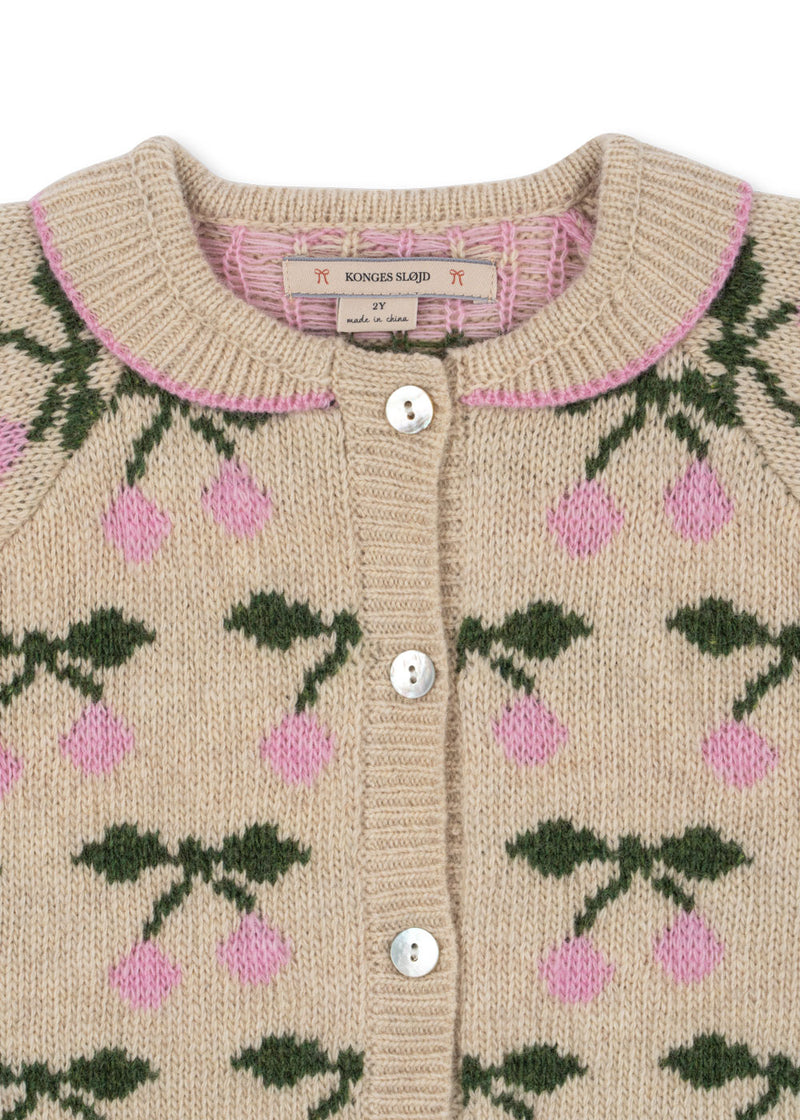 BELOU KNIT COLLAR CARDIGAN-CHERRY