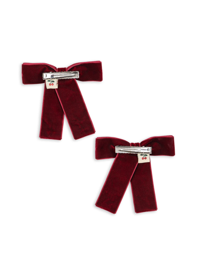 2 PACK JULIETTE BOW HAIR CLIP-RIO RED