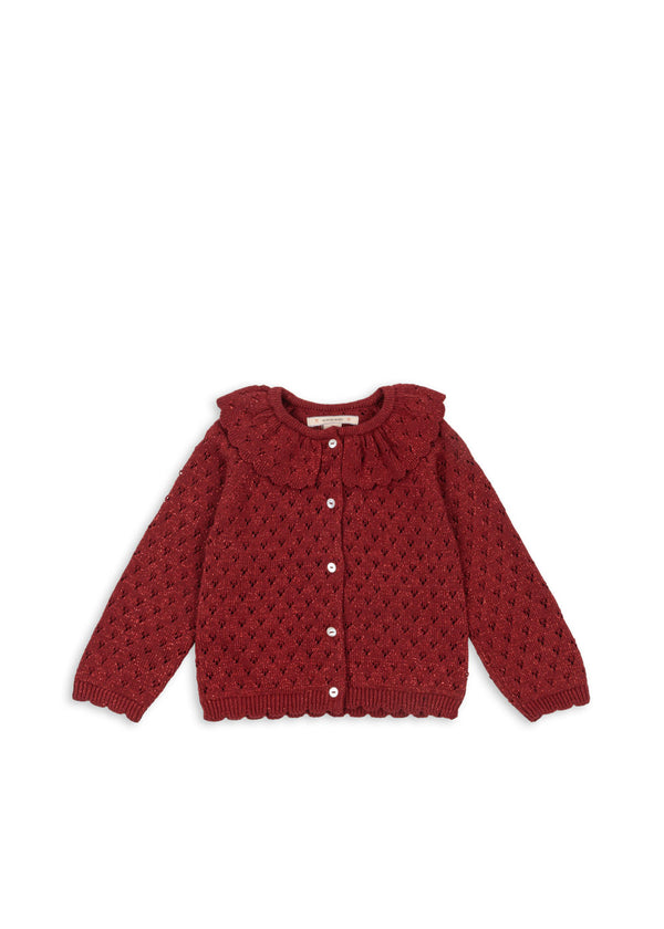 HOLIDAY KNIT CARDIGAN-RED