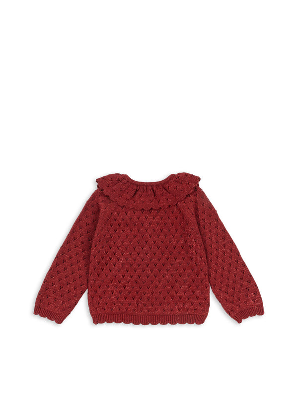 HOLIDAY KNIT CARDIGAN-RED
