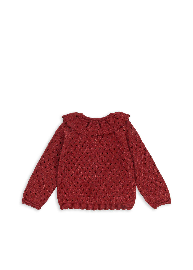 HOLIDAY KNIT CARDIGAN-RED