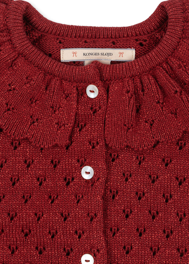 HOLIDAY KNIT CARDIGAN-RED