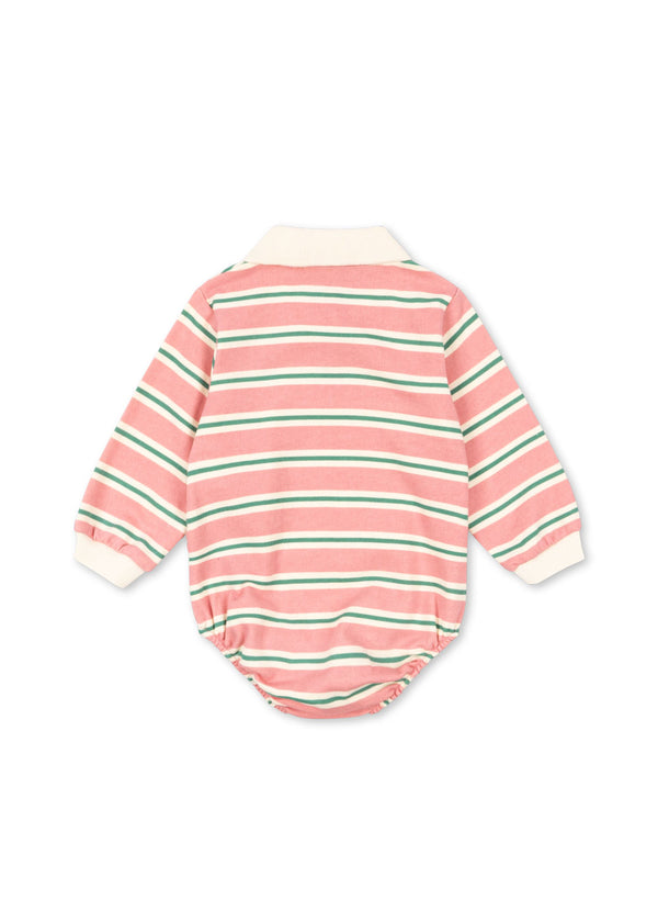 SPOTTY LS ROMPER GOTS-BLUSH BOUND STRIPE