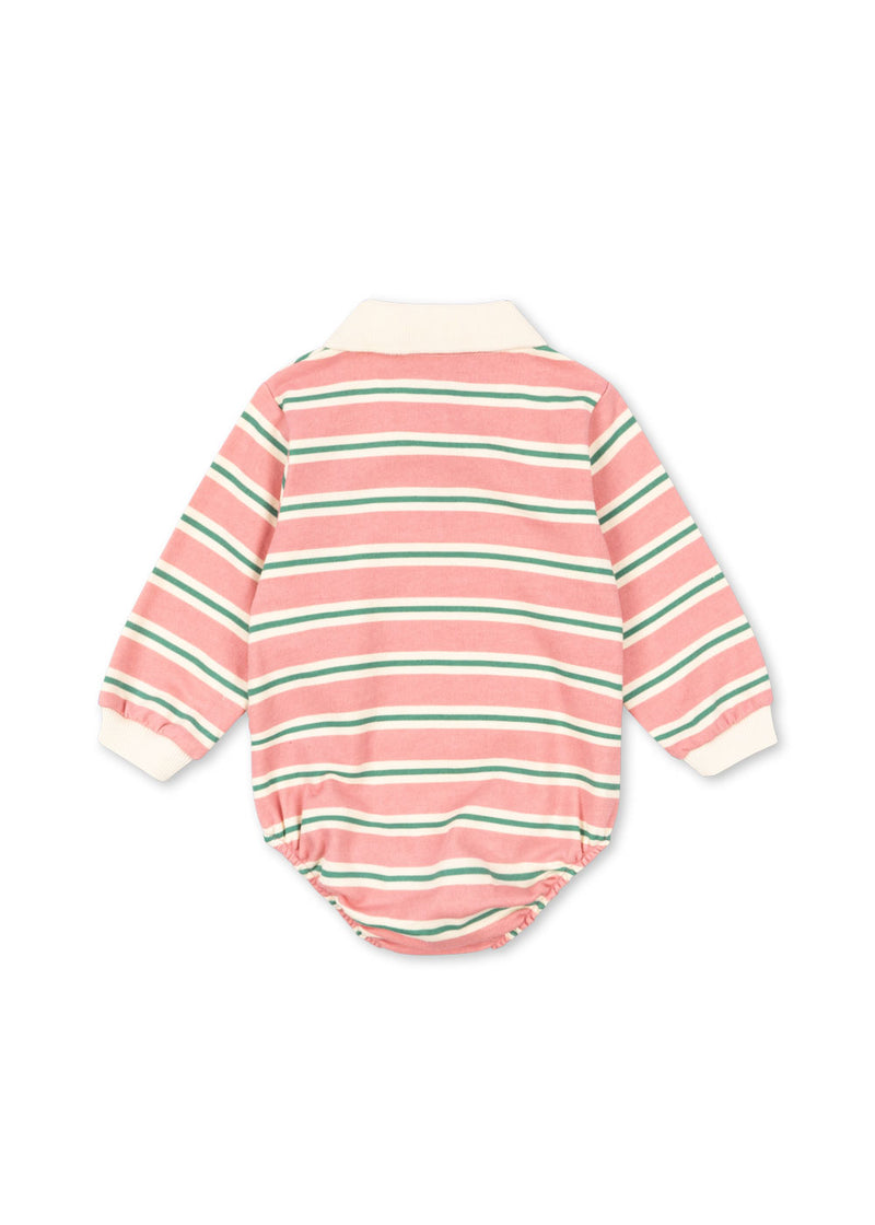 SPOTTY LS ROMPER GOTS-BLUSH BOUND STRIPE