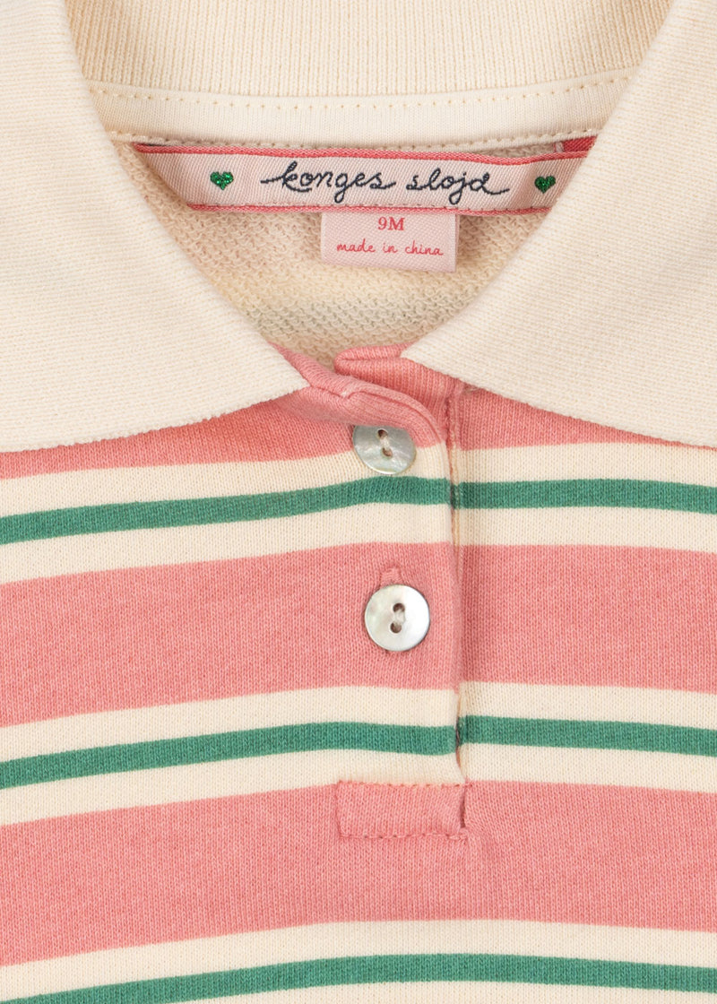 SPOTTY LS ROMPER GOTS-BLUSH BOUND STRIPE
