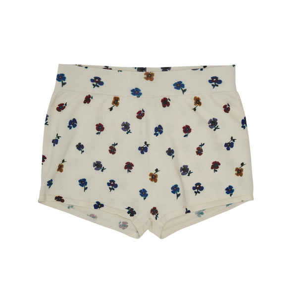 PRINTED BEACH SHORTS-ECRU/FLOWER