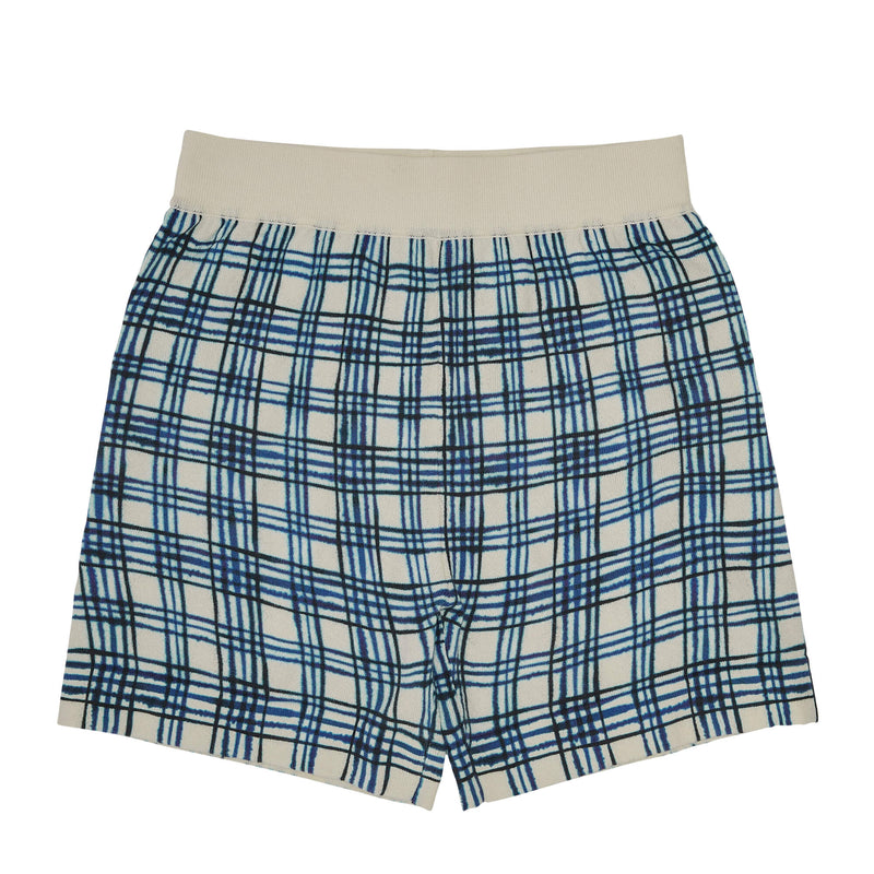 PRINTED SHORTS-ECRU/COBOLT