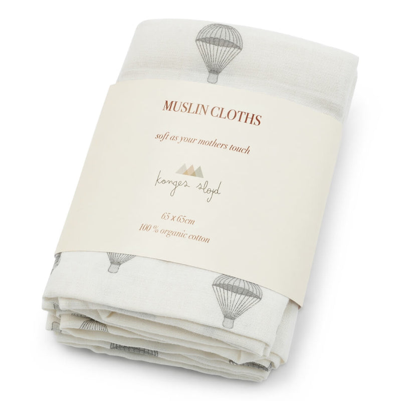 3 PACK MUSLIN CLOTH 小方型紗巾 - PARACHUTE CREME