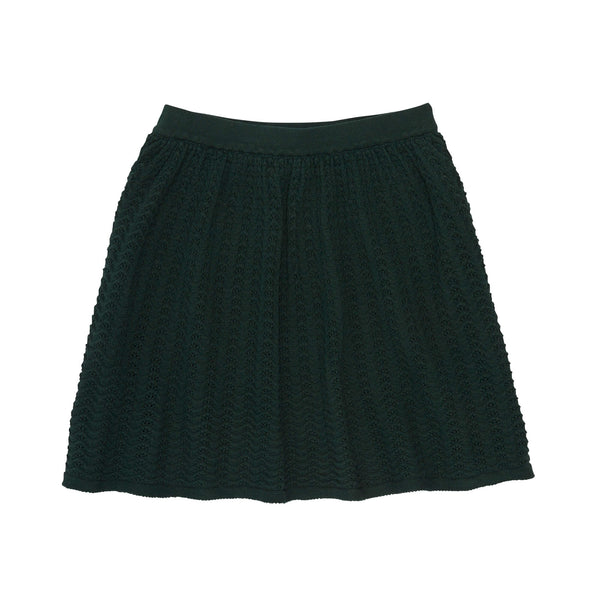 POINTELLE SKIRT-DEEP GREEN