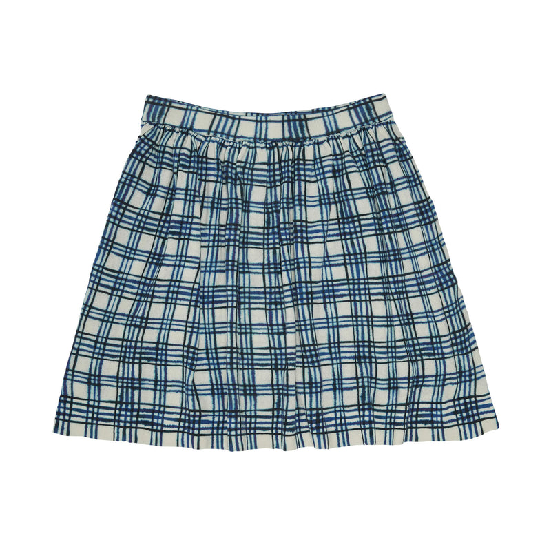 POINTELLE SKIRT-ECRU/COBOLT