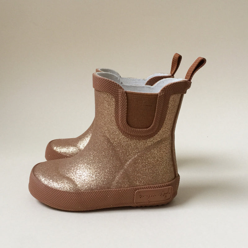 Konges Sloejd WELLY RUBBER BOOTS GLITTER 水鞋靴子-TAN