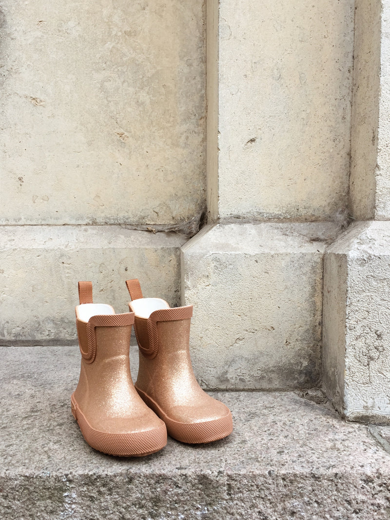 Konges Sloejd WELLY RUBBER BOOTS GLITTER 水鞋靴子-TAN