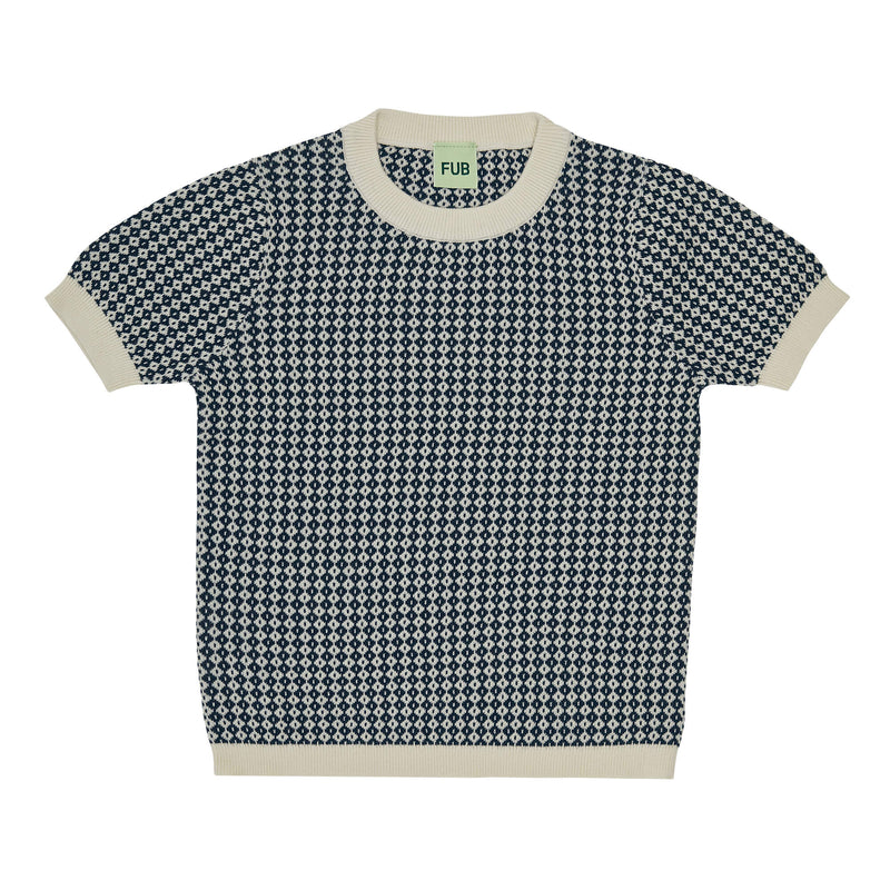 JAQUARD TEE-ECRU/DARK NAVY