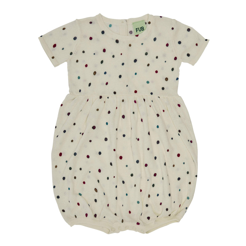 BABY ROMPER SUIT-ECRU/DOT