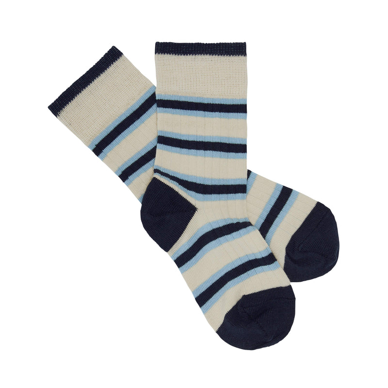 TRIPE SOCK-DARK NAVY