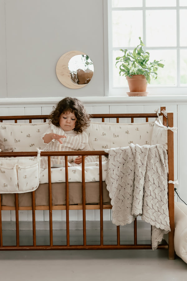 Chiffonette Knitted pointelle Blanket-Pistachio shell Melange