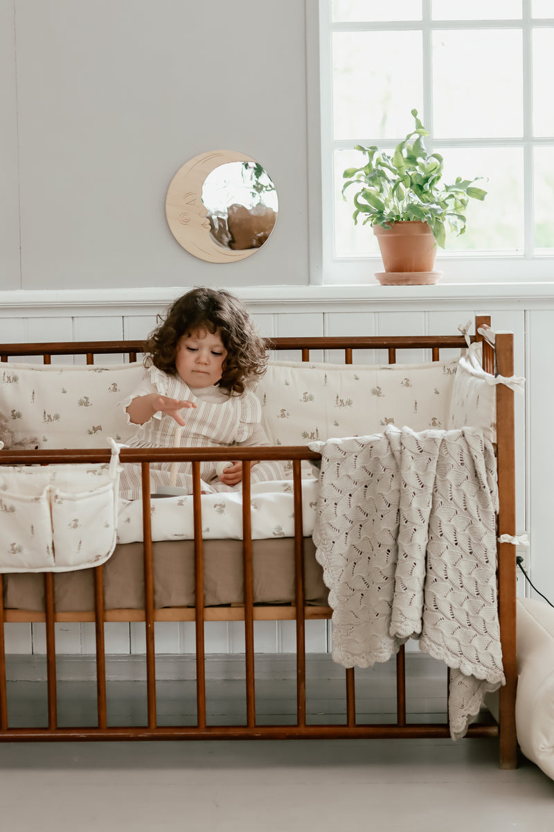 Chiffonette Knitted pointelle Blanket-Pistachio shell Melange