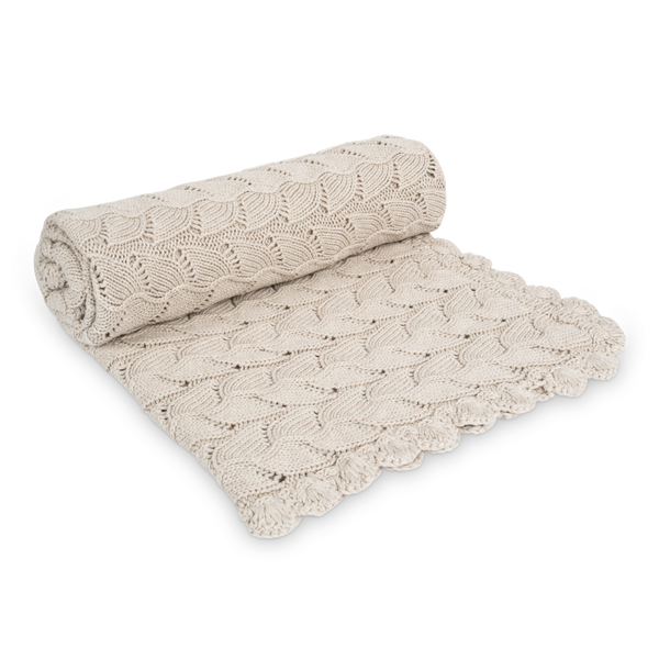 Chiffonette Knitted pointelle Blanket-Pistachio shell Melange