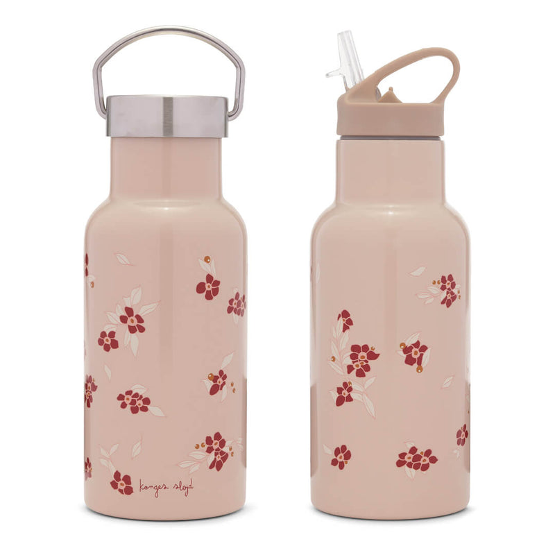 THERMO BOTTLE 保溫水瓶 - WINTER LEAVES DARK RED