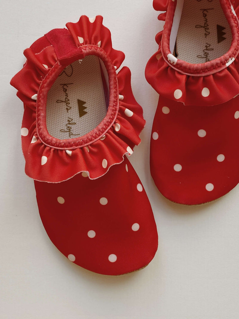 MANUCA SWIM FRILL SHOES 沙灘鞋/學行鞋-KELLY RED DOT