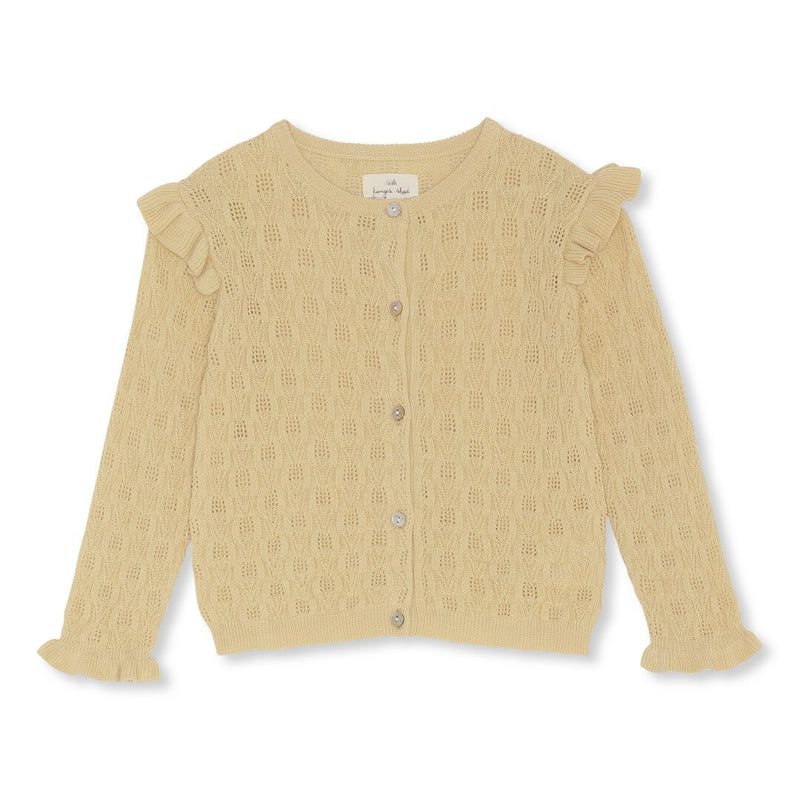 VALKAN FRILL POINTELLE CARDIGAN 外套-REED YELLOW