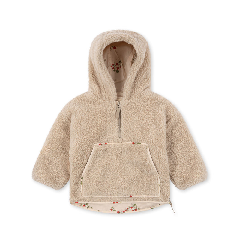 GRIZZ TEDDY PONCHO-CREAM OFF WHITE