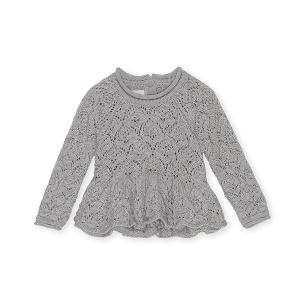 CABBY LACE BLOUSE-QUARRY BLUE