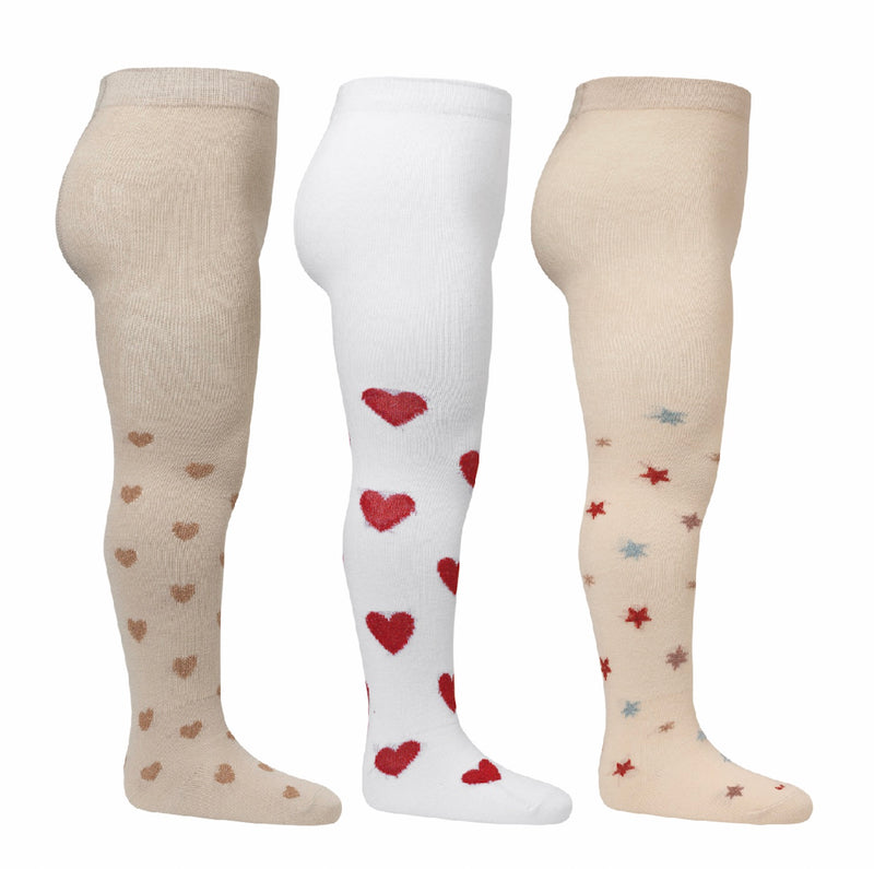 3 PACK JACQUARD TIGHTS-HEART/AISURU/STAR