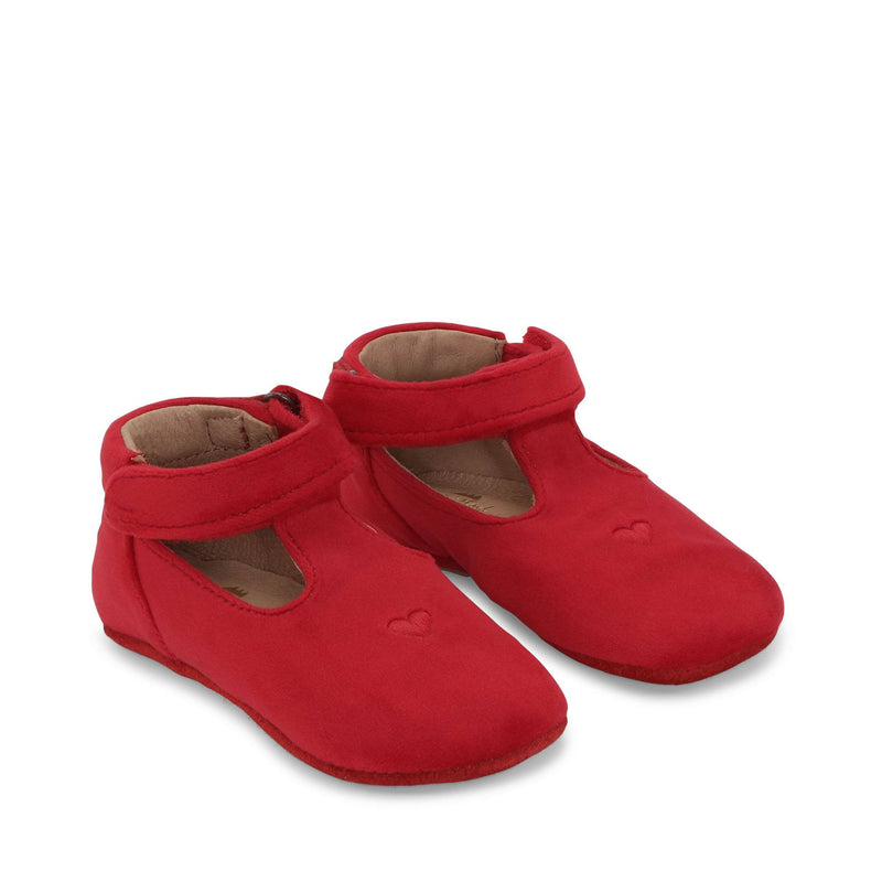 COCO COEUR VELVET FOOTIES-RED