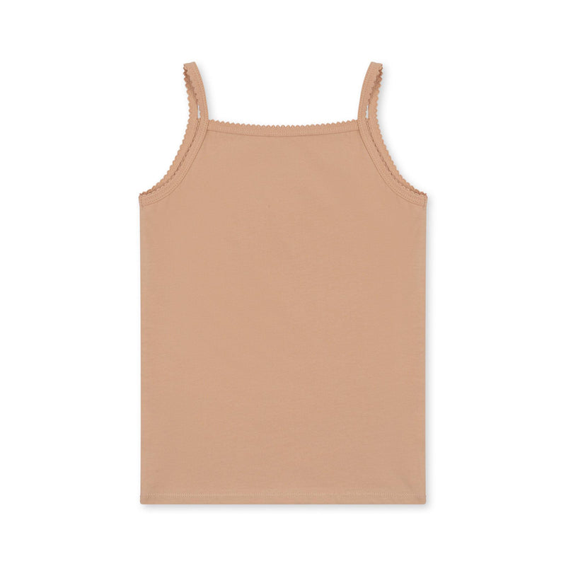 BASIC 2 PACK STRAP TOP GOTS-CHERRY/ TOASTED ALMOND