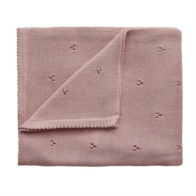 Knitted Baby Blanket 有機棉針織被子 (Pointelle Blush)