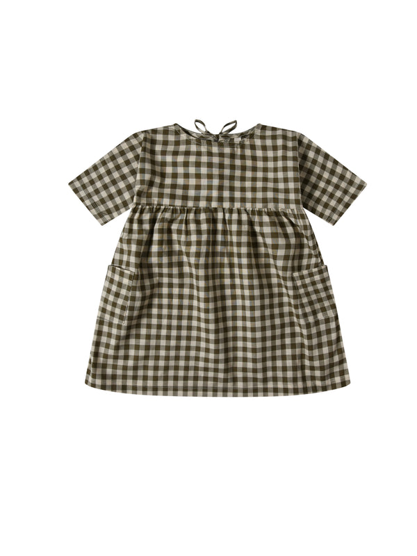 Olive Gingham Bella Dress