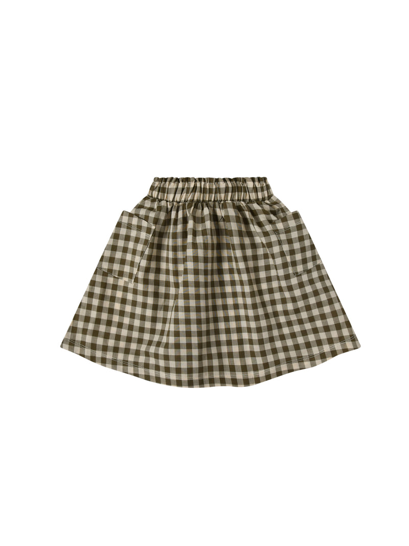 Olive Gingham Tutti Skirt