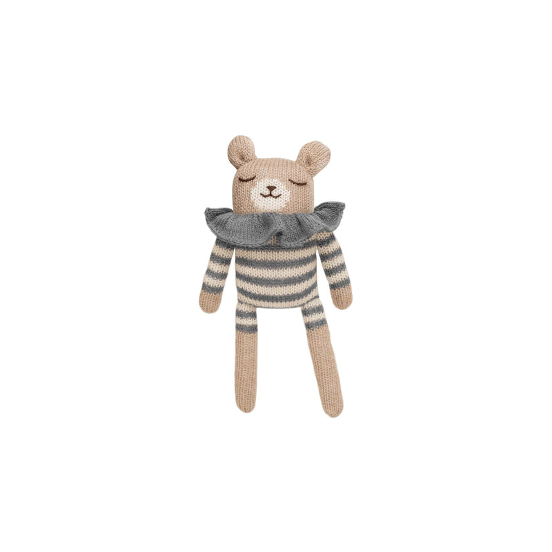 Teddy soft toy 小熊-羊鴕毛公仔 slate striped romper