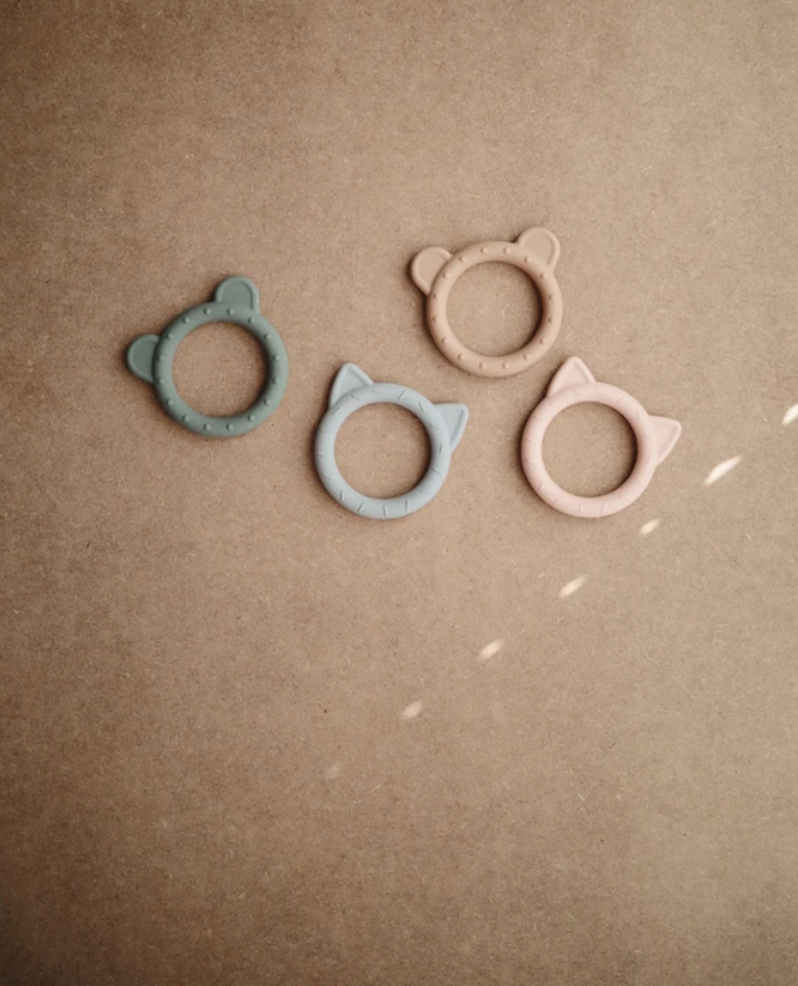Mushie Teether Cat 牙膠 (Stone)