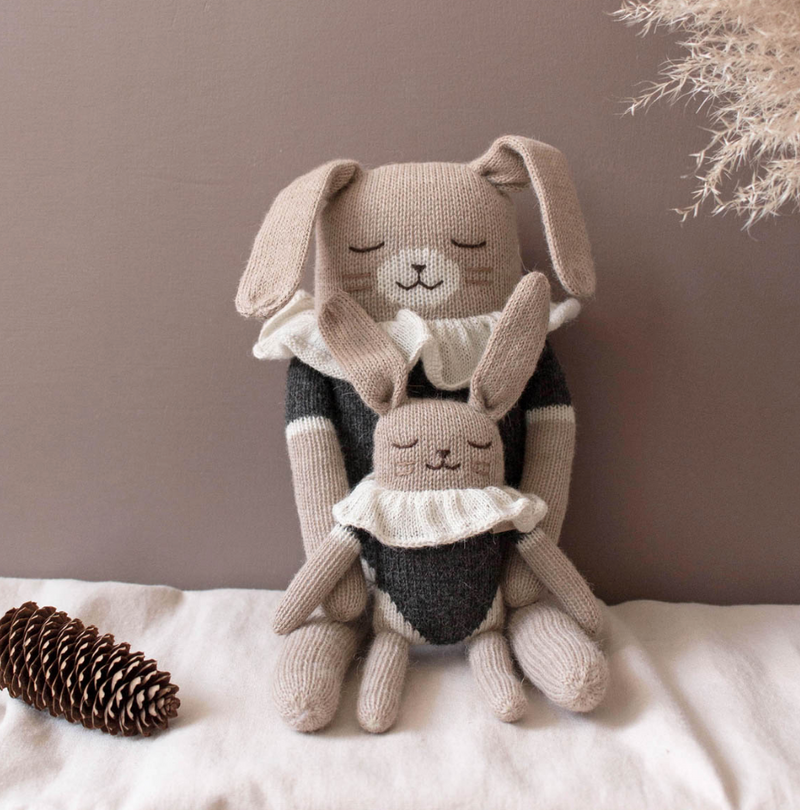 Bunny soft toy 小兔-羊鴕毛公仔 black bodysuit