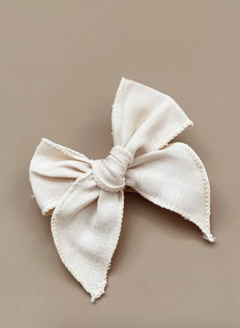 Natural Linen Bow Headband 髪帶