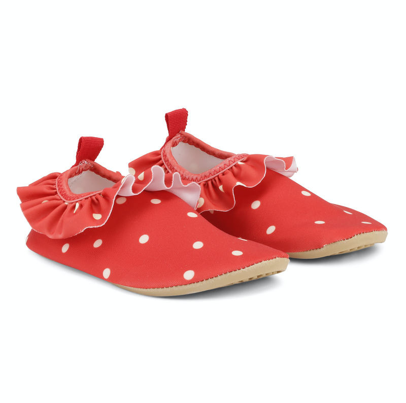 MANUCA SWIM FRILL SHOES 沙灘鞋/學行鞋-KELLY RED DOT