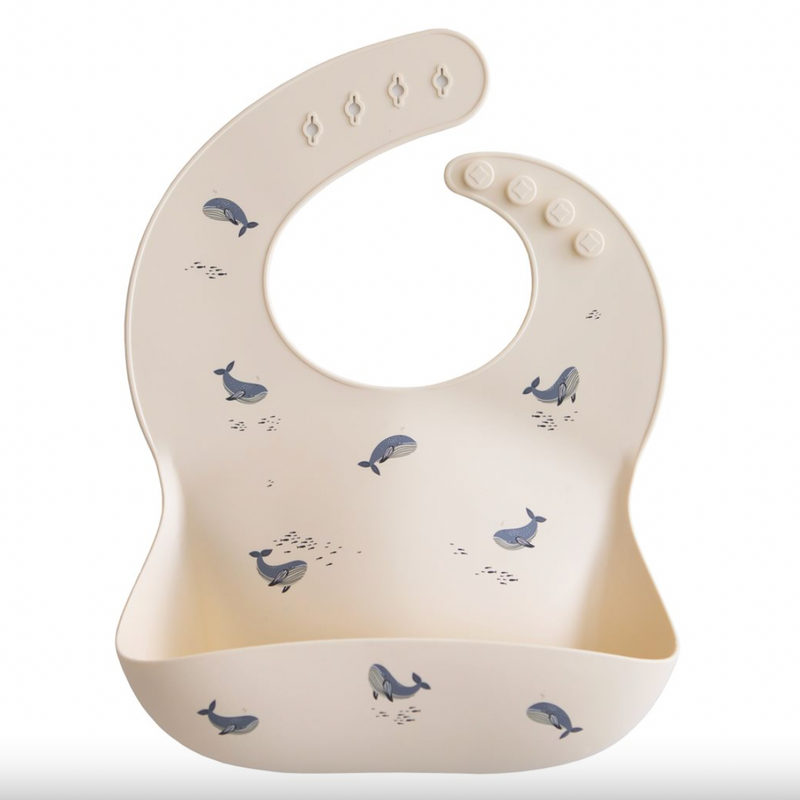 Silicone Bib 餐兜 (Whales)