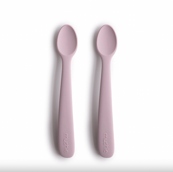 Mushie Silicone Feeding Spoons 2-Pack (Soft Lilac)