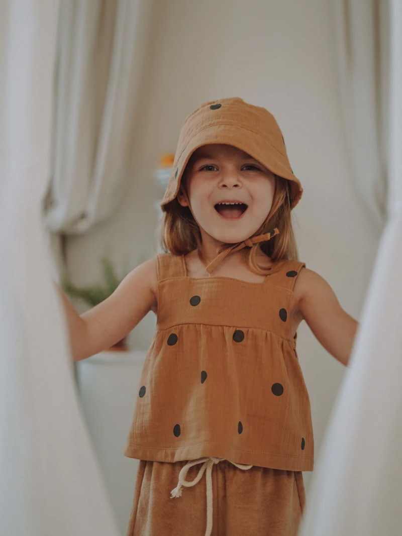 Gold Dots Bucket Sun Hat