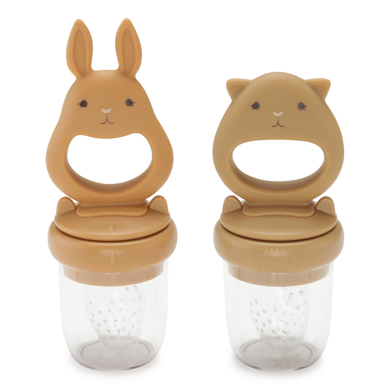 SILICONE FRUIT FEEDING PACIFIER BUNNY-咬咬樂 ALMOND/TERRACOTTA
