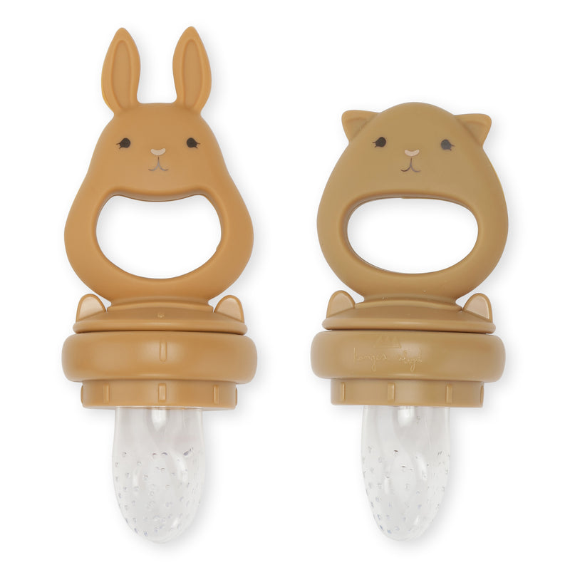 SILICONE FRUIT FEEDING PACIFIER BUNNY-咬咬樂 ALMOND/TERRACOTTA
